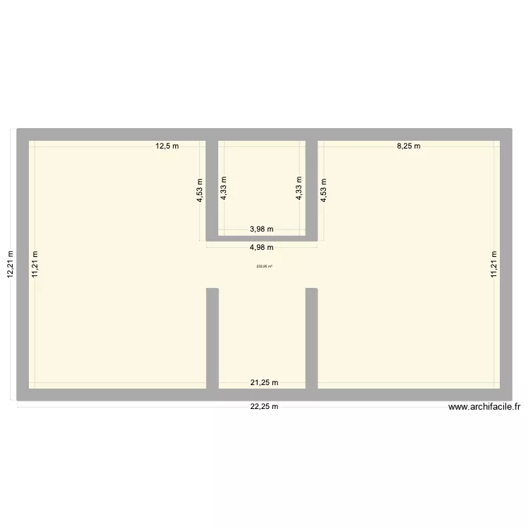 Lessard. Plan de 1 et 233 m² Lessard. Plan de 1 et 233 m²