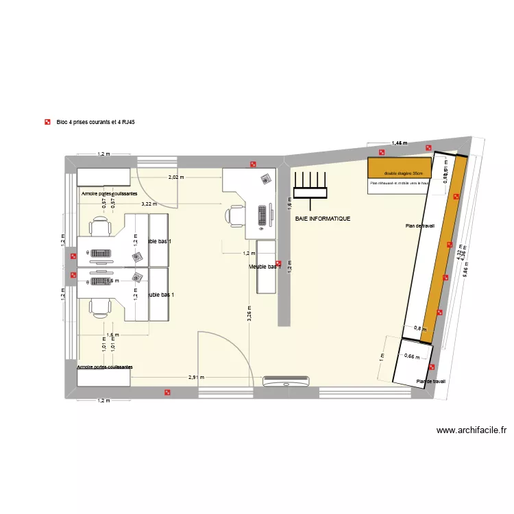Bureau OFAC v2. Plan de 1  et 39 m²