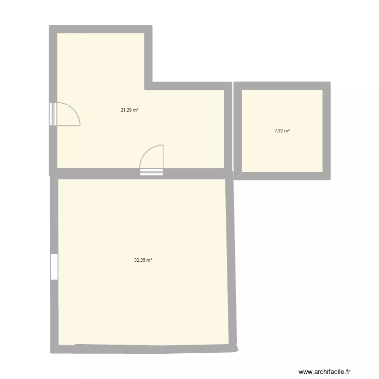 Akaz. Plan de 3 pièces et 62 m²