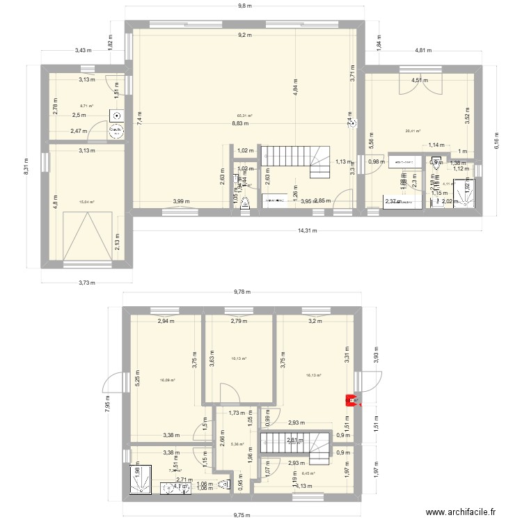 Maison Tourrettes_30cm. Plan de 14 pièces et 179 m2