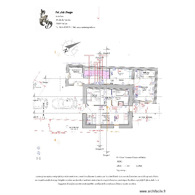 plan implantation des prises  appartement RDC. Plan de 0 pièce et 0 m2