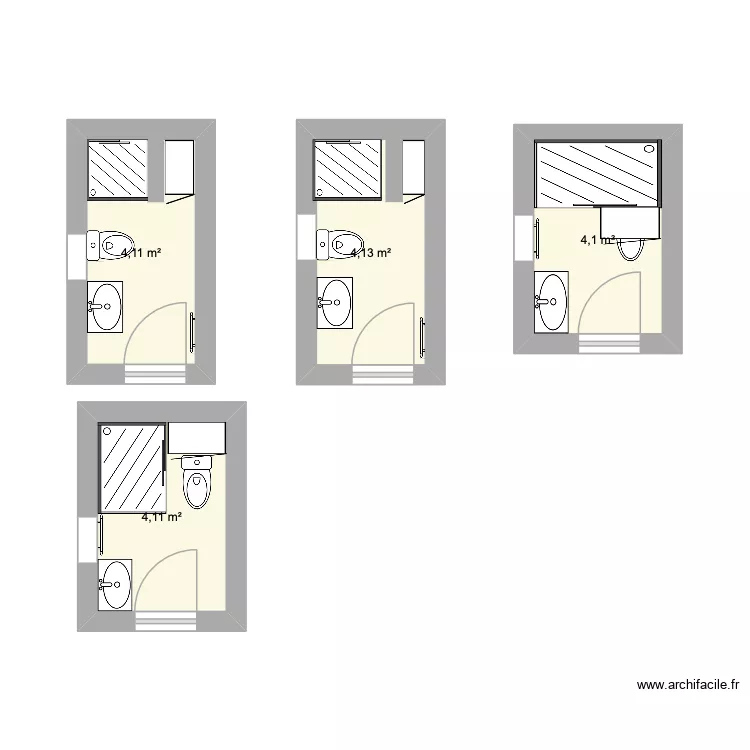 Salle de bain Le Perreux. Plan de 
