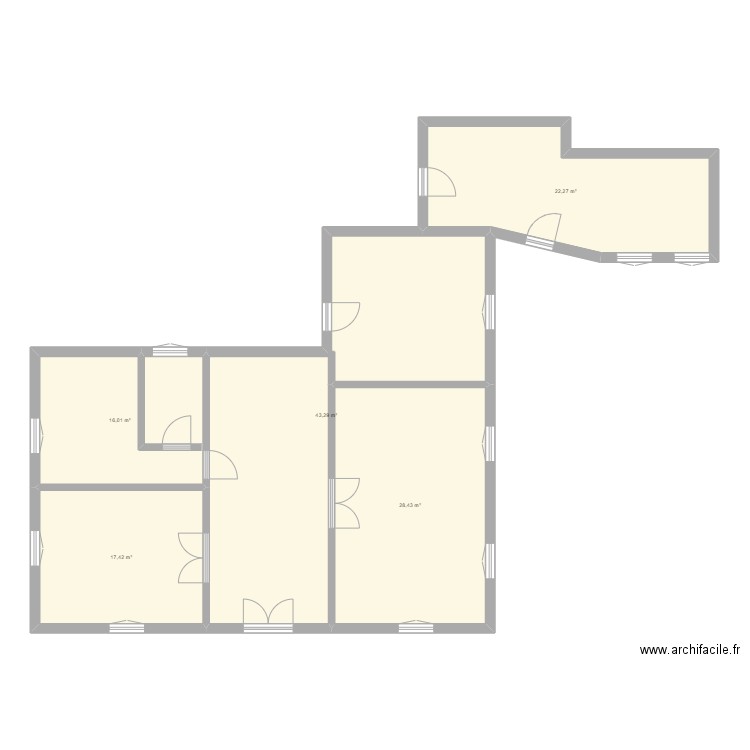 Montrichard RDC maison principale. Plan de 5 pièces et 127 m2