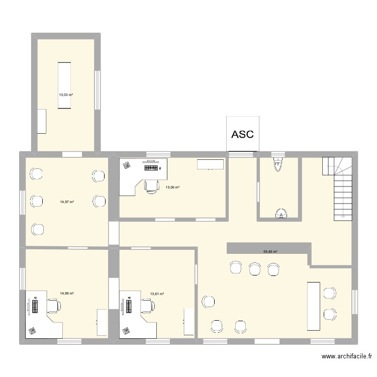 Ave Thier Rdc esquisse1. Plan de 6 pièces et 125 m2