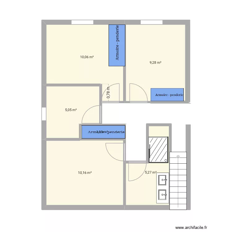 Etage maison2. Plan de 6 et 41 m² Etage maison2. Plan de 6 et 41 m²