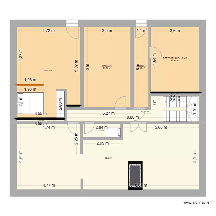 MAISON PRINCIPALE ETAULIERS GARAGE CONSERVE. Plan de 