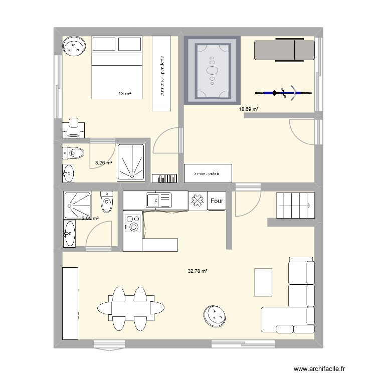 extension. Plan de 0 pièce et 0 m2