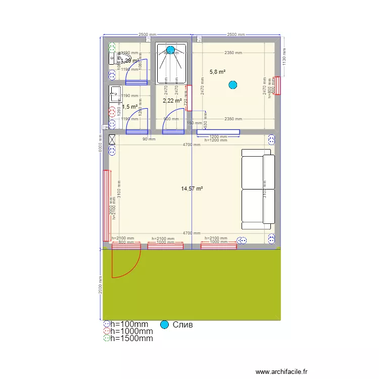 Баня 2м эл. Plan de 