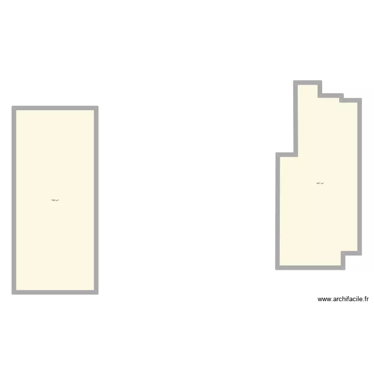 salon. Plan de 2  et 132 m²