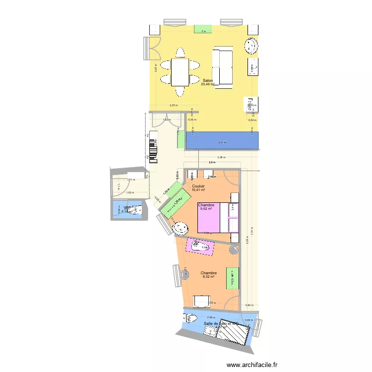 Cassini 3. Plan de 6  et 65 m²