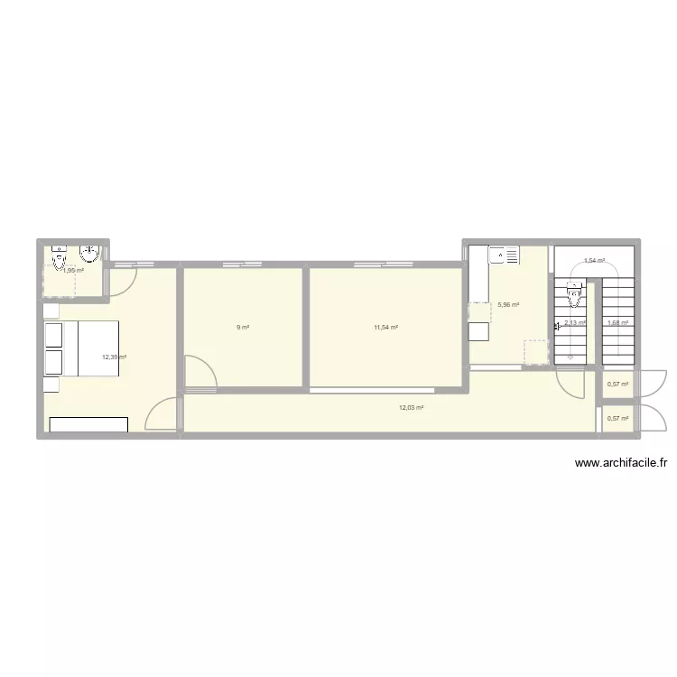 5 * 15. Plan de 0 pièce et 0 m2