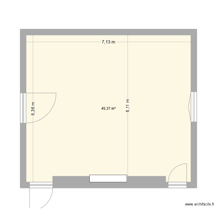 Salon Le Tallud. Plan de 1 pièce et 45 m2