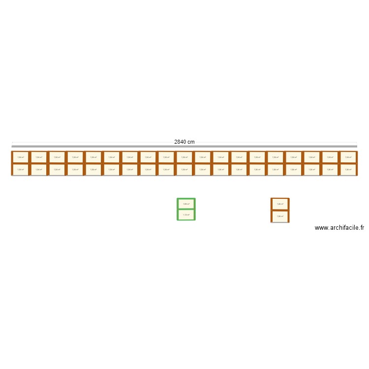 cloture jardin. Plan de 42 pièces et 52 m2