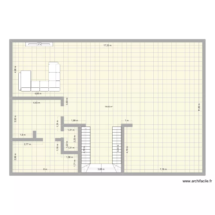 modern scandinave. Plan de 1  et 200 m²