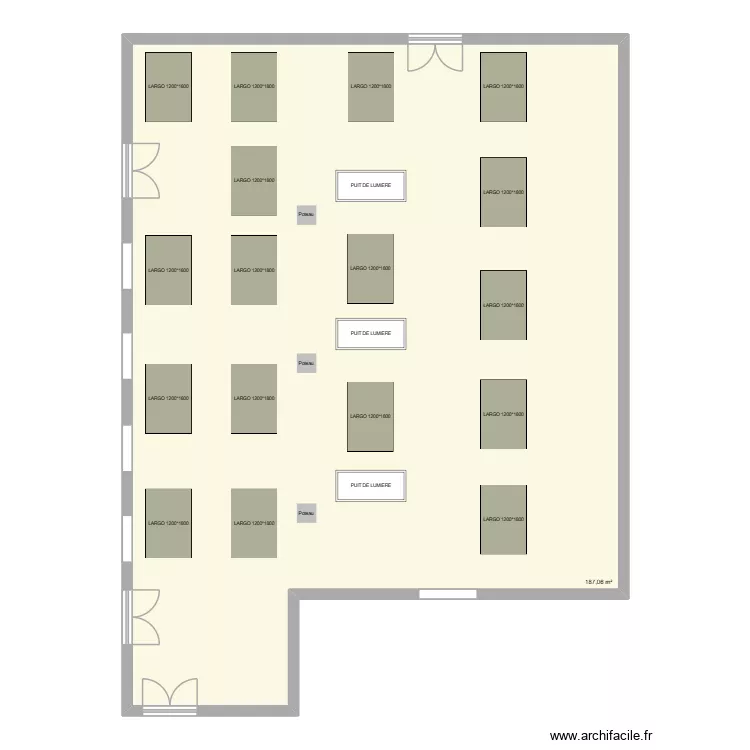 REFECTOIRE OGEC SAINT JOSEPH. Plan de 1  et 187 m²