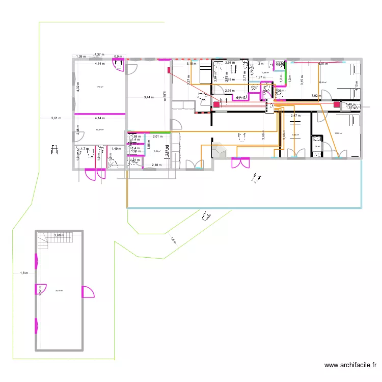 CENTRE AROURA VMC. Plan de 19  et 142 m²
