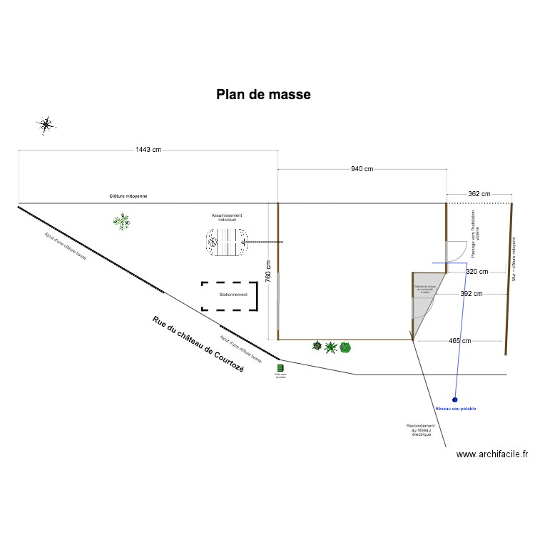Plan de masse état final. Plan de 0 pièce et 0 m2