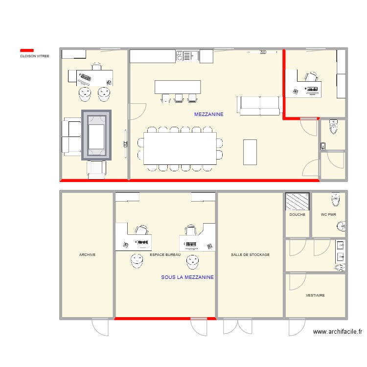 entrepot 91. Plan de 12 pièces et 172 m2