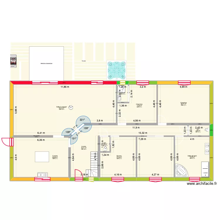 AVP IsaPas. Plan de 11  et 466 m²
