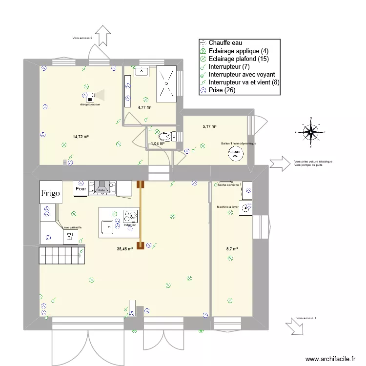 plan de base RDC_Hypothèse 4_electricité. Plan de 6 et 70 m² plan de base RDC_Hypothèse 4_electricité. Plan de 6 et 70 m²