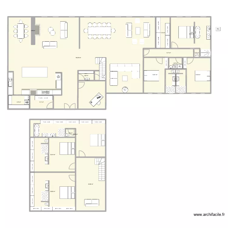 QUINSAC AA. Plan de 18  et 382 m²