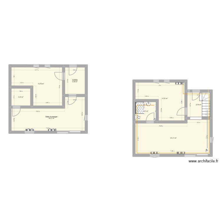 mamie. Plan de 8 pièces et 93 m2
