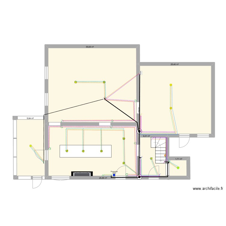 sonnac BASE eclairage. Plan de 6 pièces et 113 m2