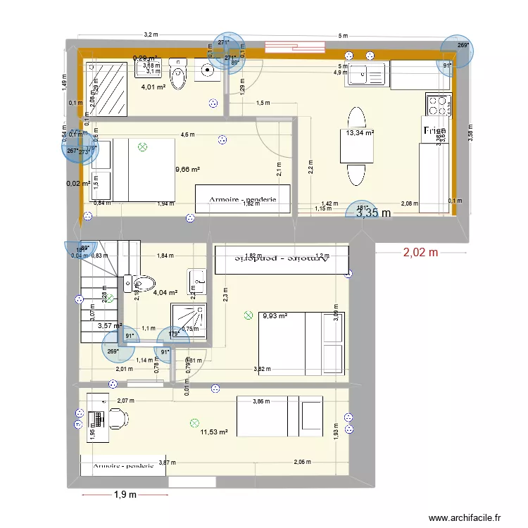 Etage Bodiguel middle5. Plan de 