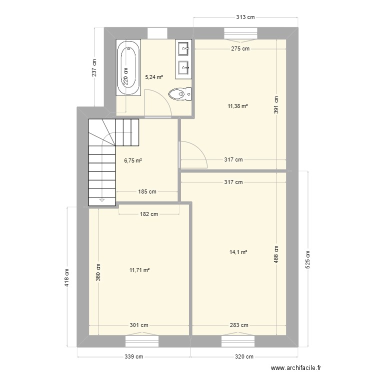 jl 2. Plan de 8 pièces et 99 m2