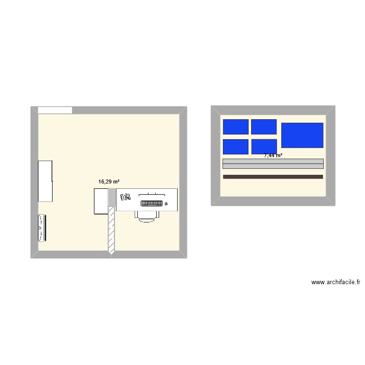 Défnitif. Plan de 2 pièces et 24 m2