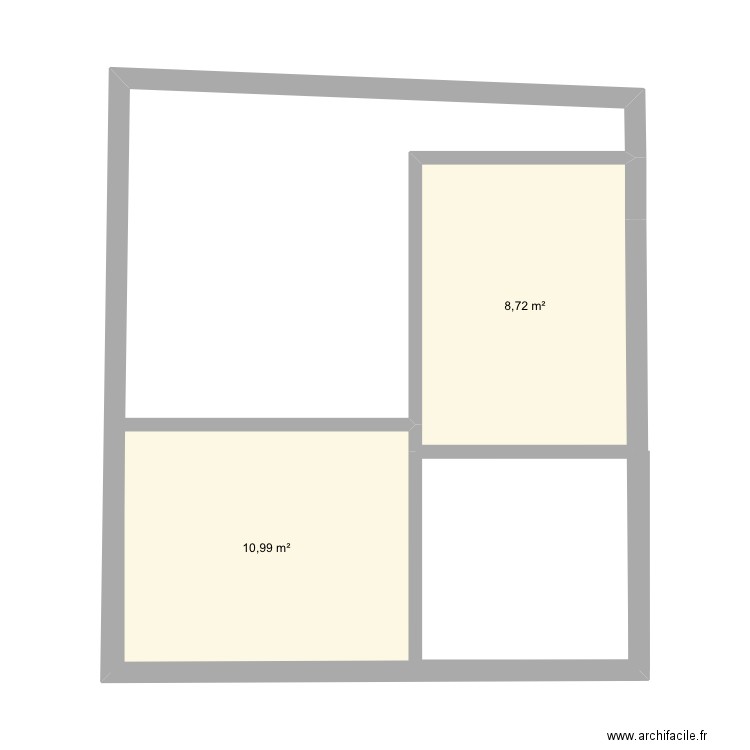Plan maison couronne 25. Plan de 2 pièces et 21 m2