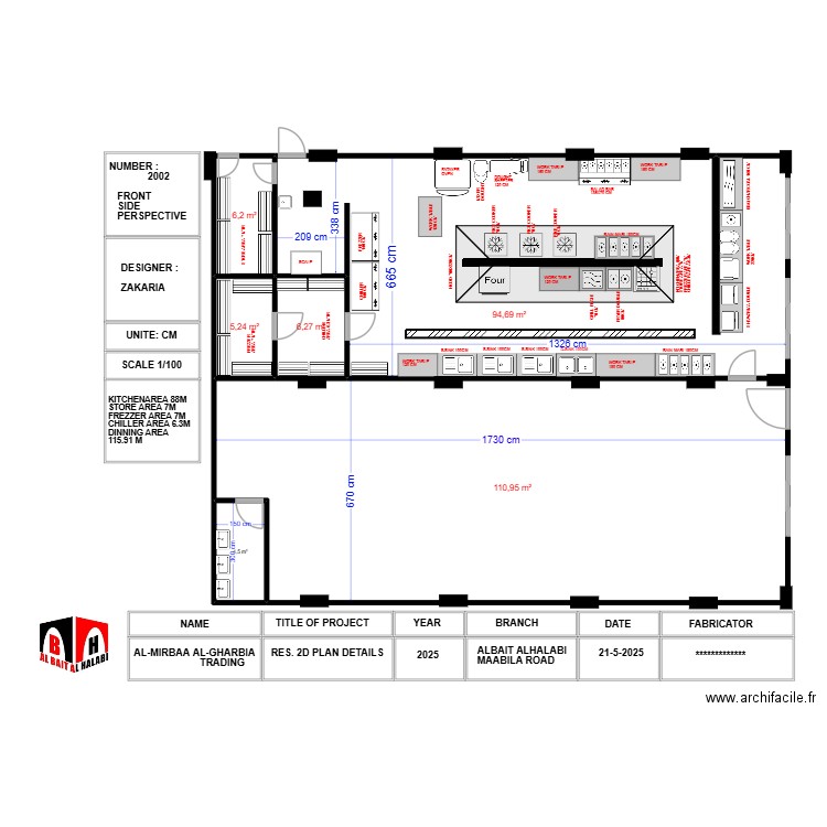 MANDI RESTAU. Plan de 6 pièces et 228 m2