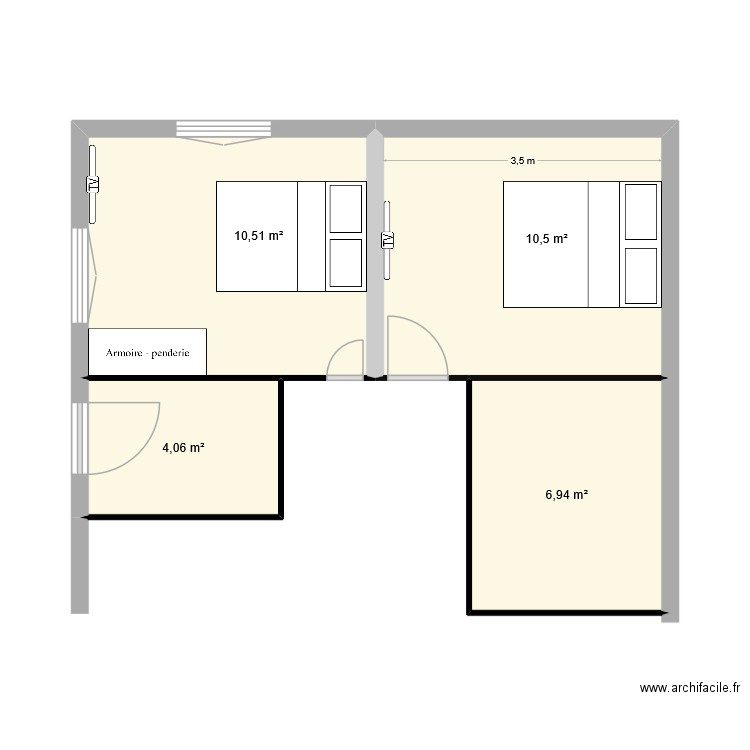 La Balette 1. Plan de 4 pièces et 32 m2