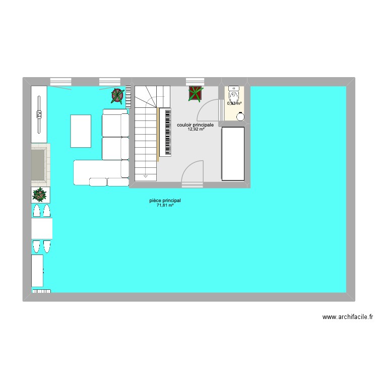ma maison. Plan de 3 pièces et 86 m2