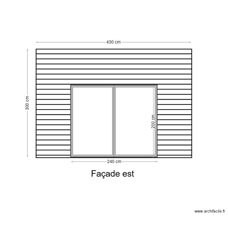 façade est OB. Plan de 0 pièce et 0 m2