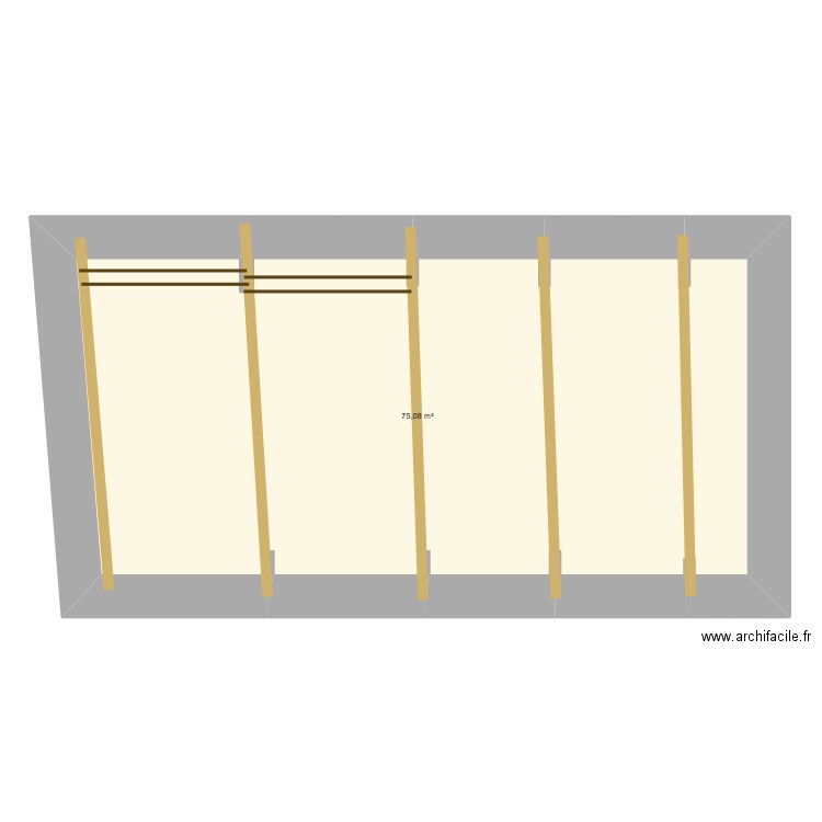 SOl_Bois. Plan de 1 pièce et 75 m2