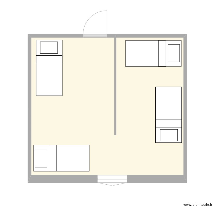 B1er- CH5. Plan de 1 pièce et 24 m2