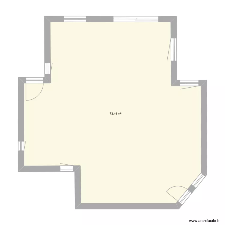 Rez de chauss&eacute;e existant. Plan de 1 pièce et 73 m²
