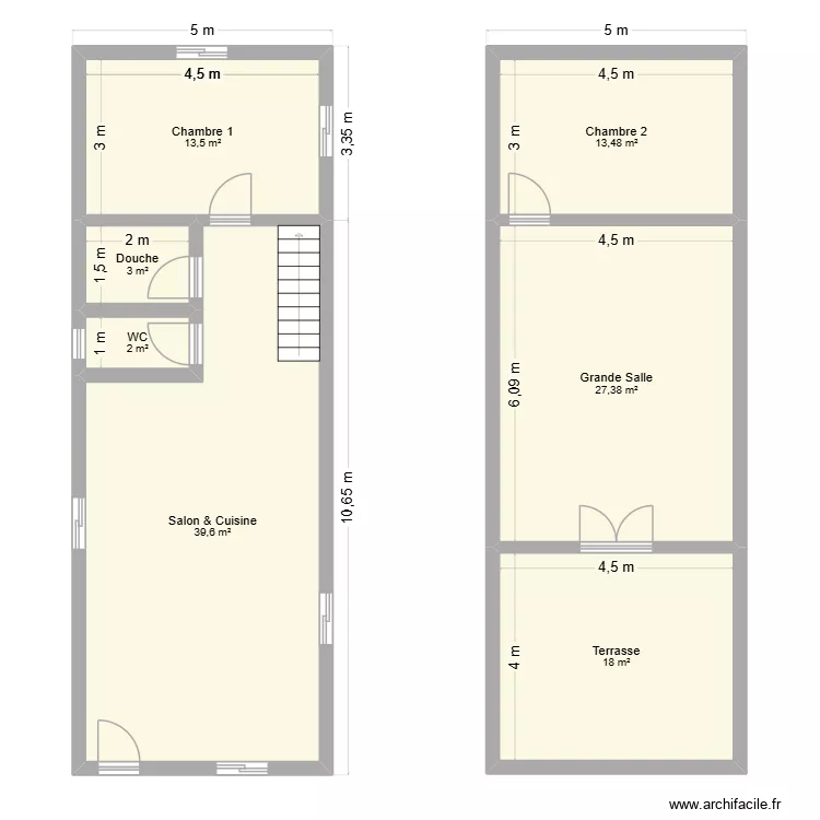 Trano Belanitra (Sitraka & Olivia). Plan de 7  et 117 m²