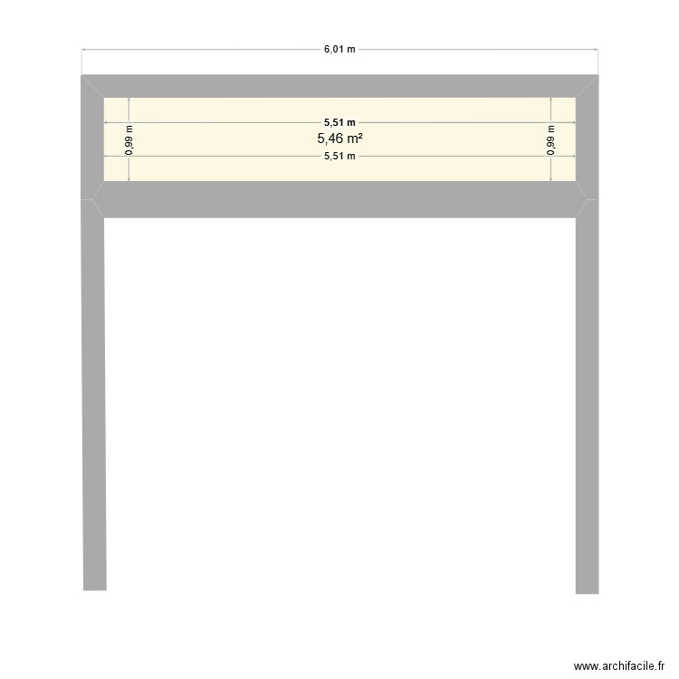 porte sectionnelle. Plan de 1 pièce et 5 m2