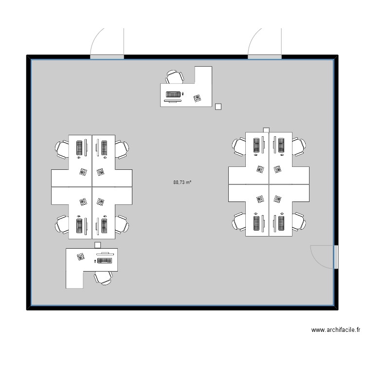 QHSEC 2. Plan de 1 pièce et 89 m2