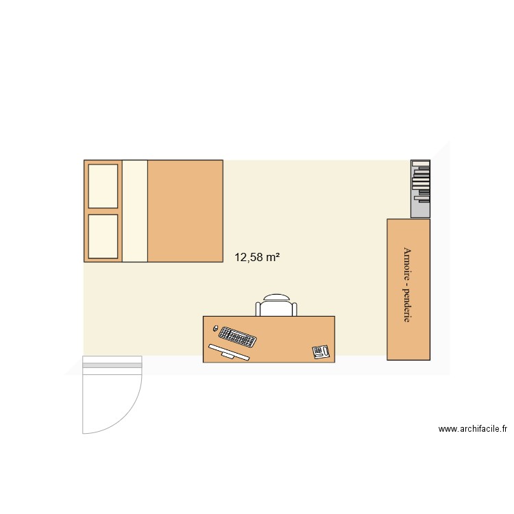 LALLEMENT. Plan de 1 pièce et 13 m2
