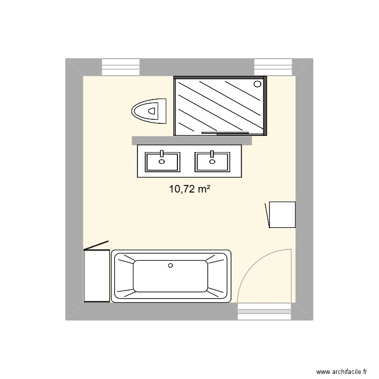 Salle de Bain 1. Plan de 1 pièce et 11 m2