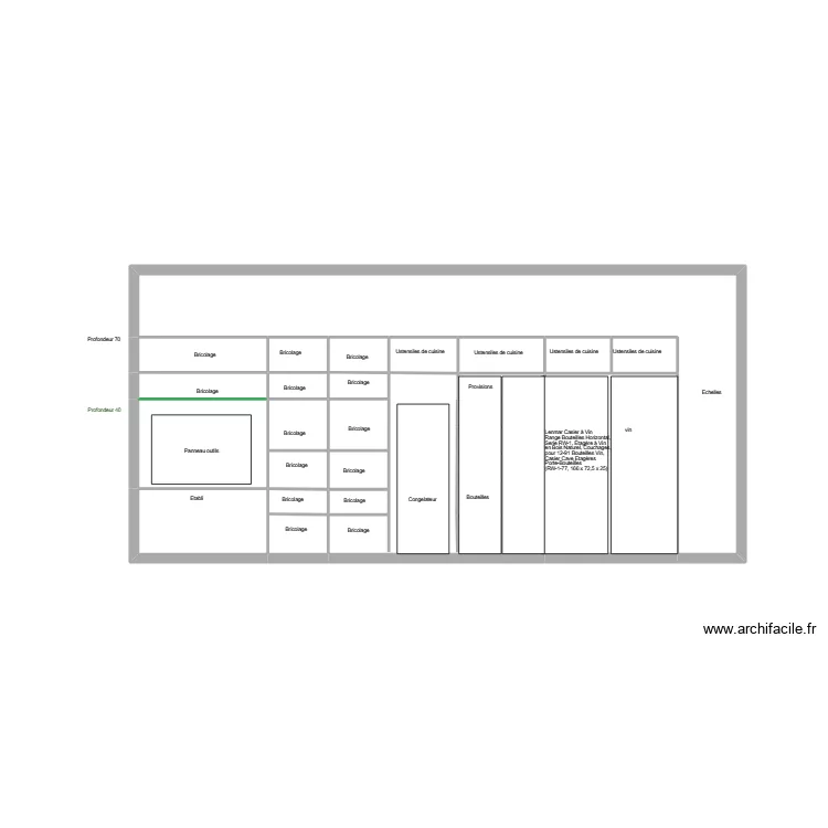 Mur du garage cot&eacute; gauche. Plan de 26  et 22 m²