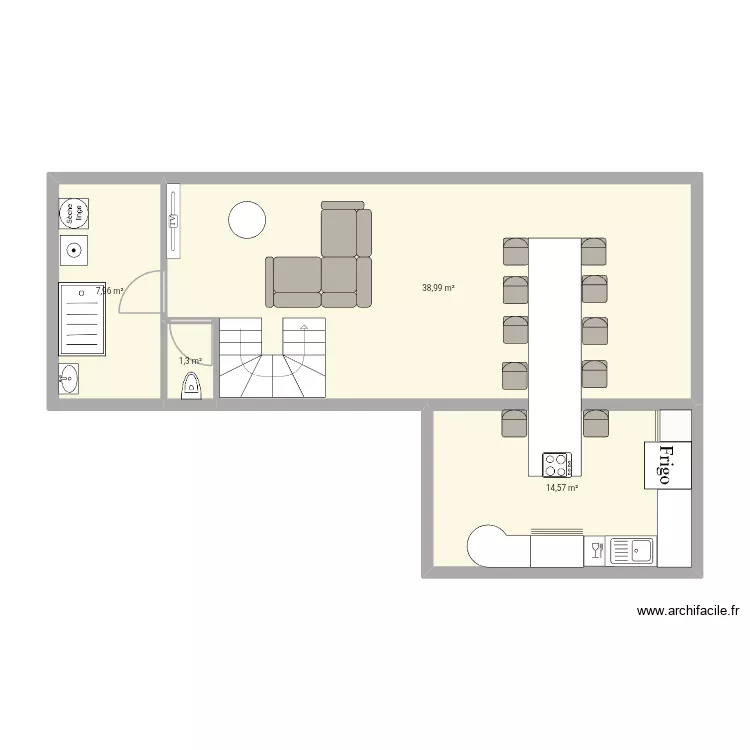 Maison canchy. Plan de 4 Pièces et 63 m² Maison canchy. Plan de 4 Pièces et 63 m²