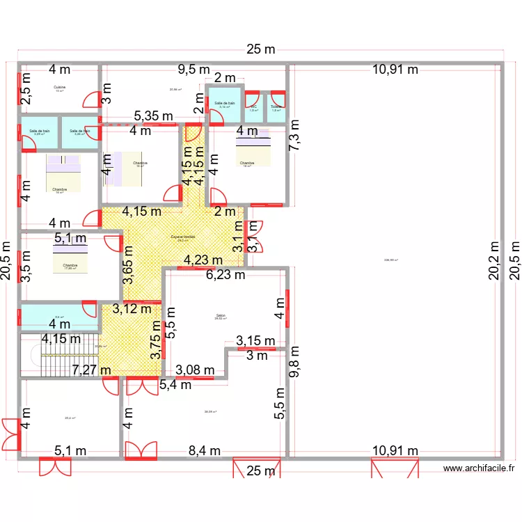 Ouseynou Dienne. Plan de 18  et 480 m²