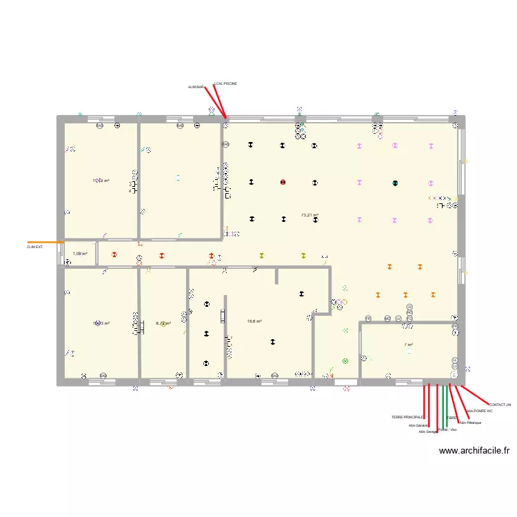 Cyril et Virginie 2. Plan de 7  et 129 m²