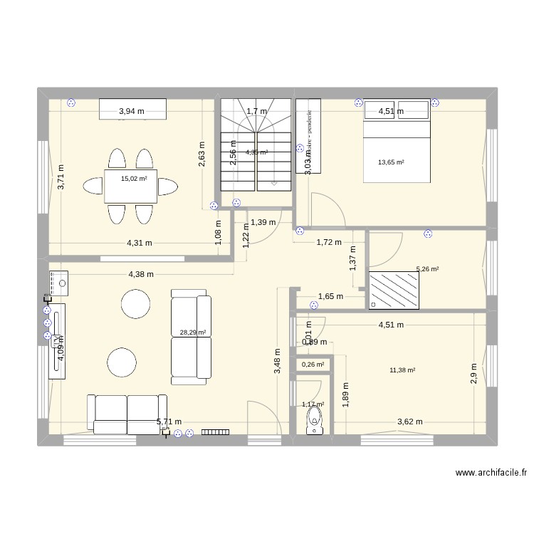 conflans final. Plan de 8 pièces et 79 m2