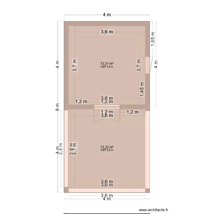 GARAGE/TERRASSE V2. Plan de 2  et 27 m²