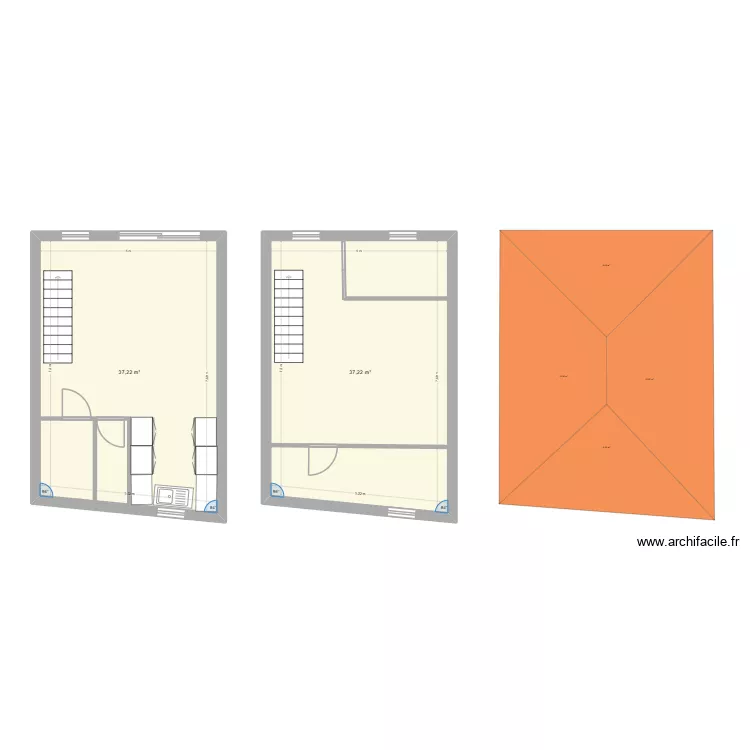 Godefroit. Plan de 2 et 74 m² Godefroit. Plan de 2 et 74 m²